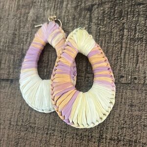 Multicolor Woven Teardrop Earrings